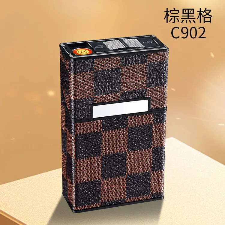 创意包皮盒皮质盒20只装软硬通用男士抗压防水盒带点烟器潮