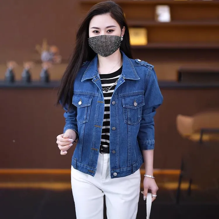 深色港风牛仔外套女短款2025春秋季韩版百搭小个子休闲夹克上衣潮