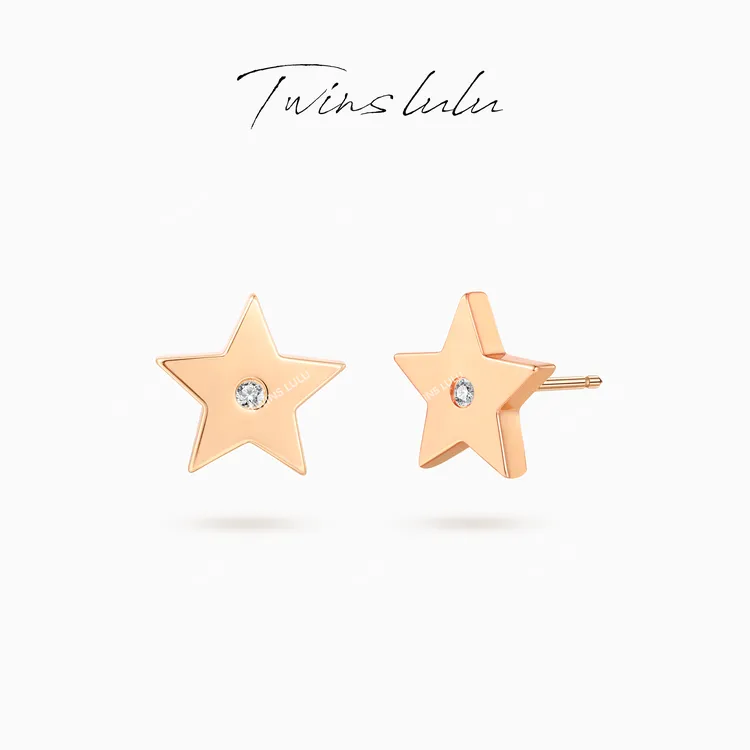 TWINS LULU【五角星】新年款 镀K金 精致小饰品星星耳环TSL2707