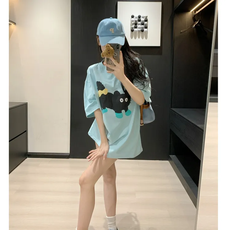 【现货】纯棉短袖t恤女夏2025新款大码宽松上衣设计感内搭小众体恤