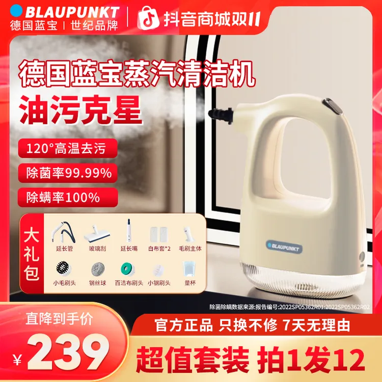 【双11钜惠】德国蓝宝2025新款家用手持高温蒸汽清洁机去污杀菌除螨