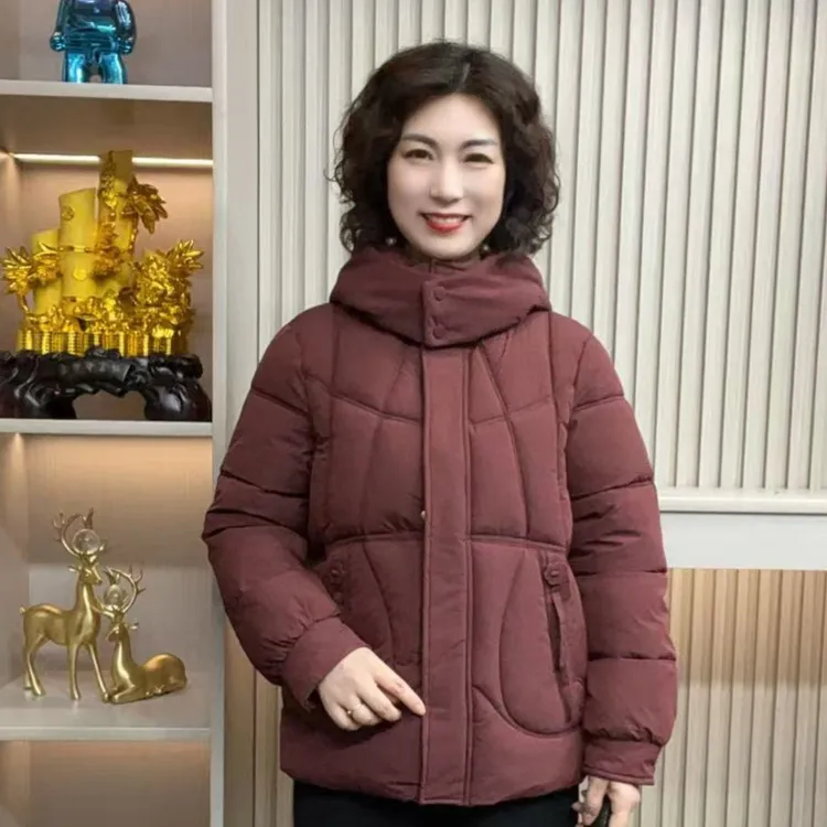 妈妈装流光欧若拉流行时尚潮牌女装宽松冬装外套棉服棉衣百搭长袖