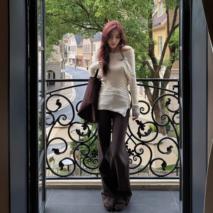 Moprobably李予诺「描线」"莱赛尔+棉"复古水洗百搭牛仔裤L5373034