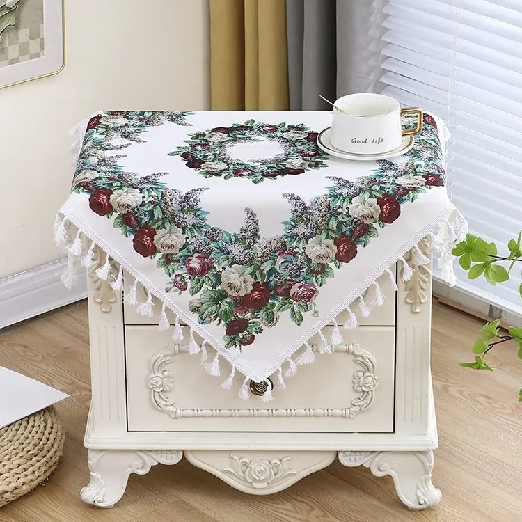 B005-18（60*60CM方) 法式风情玫瑰花薰衣草民族桌布盖巾