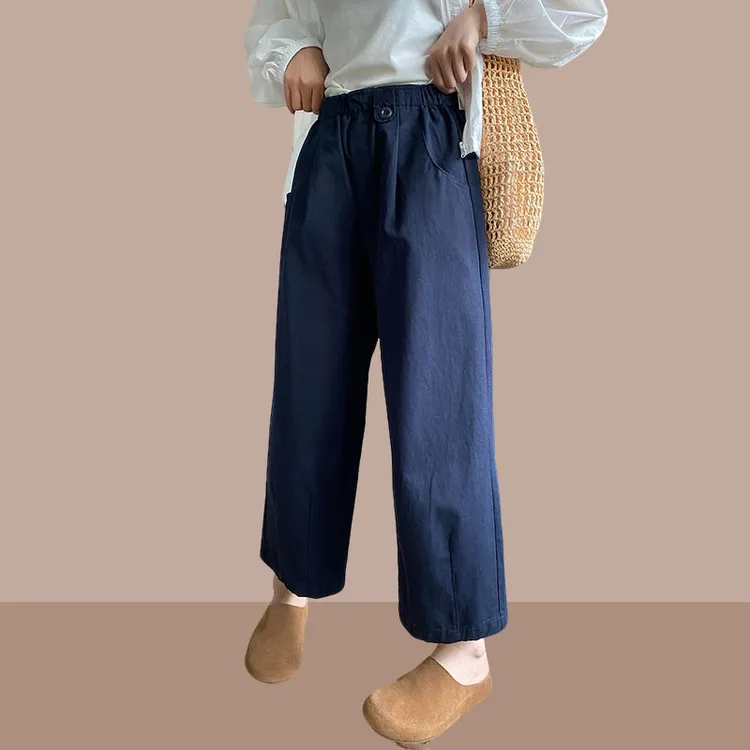 大码阔腿裤女2025早秋新款设计感高腰宽松显瘦小个子九分奶奶裤子