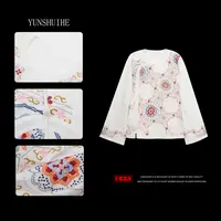 YUNSHUIHE/云水禾新中式国风斜襟宝相花上衣
