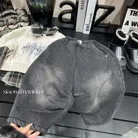 现货〃直筒做旧牛仔长裤韩版男童2024秋冬款时尚儿童洋气童装34298