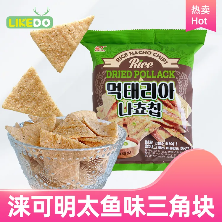 LAICOO/涞可 韩国进口零食明太鱼味三角块大米脆片膨化休闲办公室