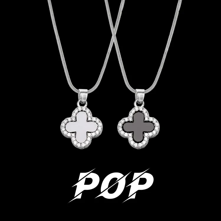 钛钢项链 四叶幸运草锆石工艺轻奢微镶满钻38节送朋友百搭项链商品图