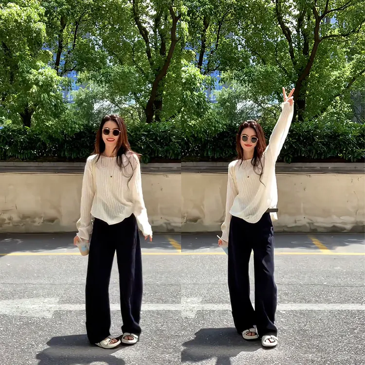 秋季慵懒风穿搭别致绝美高质量罩衫女气质高级感休闲裤子两件套