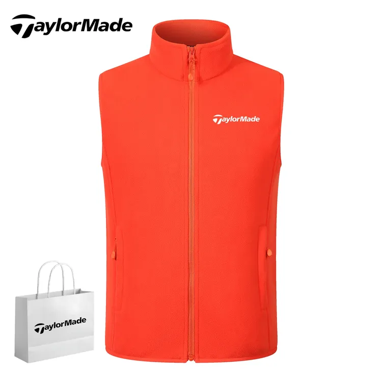 Taylormade泰勒梅高尔夫秋冬保暖超细摇粒绒马甲男女同款百搭外套