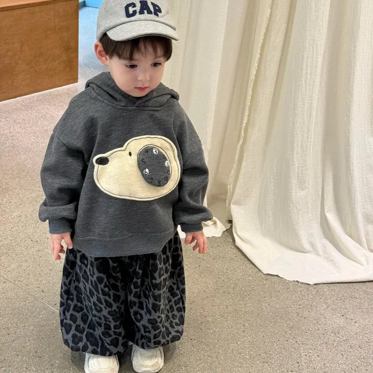 加绒卡通狗儿童男女宝宝通用深秋冬季套装外套秋冬春秋卫衣