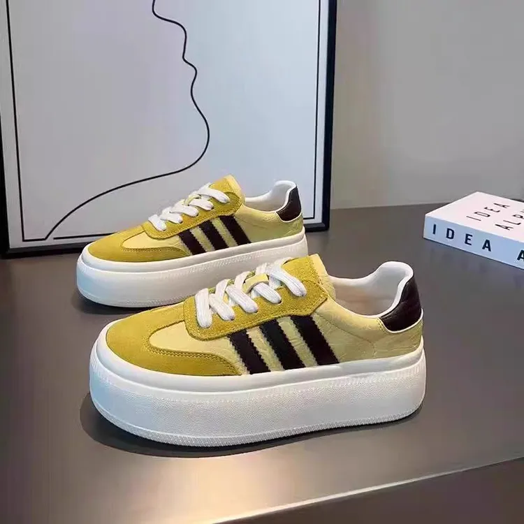 爆款厚底德训鞋女2025新款百搭流行爆款小白鞋运动鞋女鞋休闲板鞋