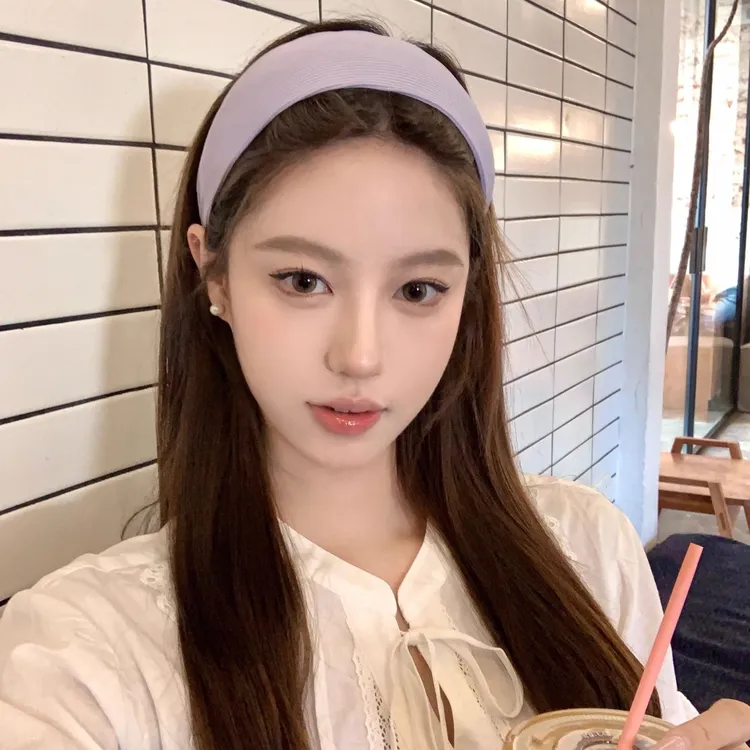 温柔紫色高颅顶针织宽边发箍女款通勤日常百搭外戴头箍发卡发饰