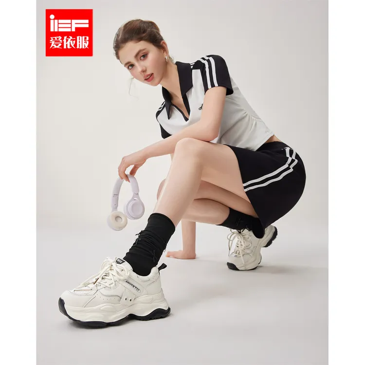 IEF/爱依服女鞋2025夏季新款小众美式休闲轻奢低帮运动鞋流光风