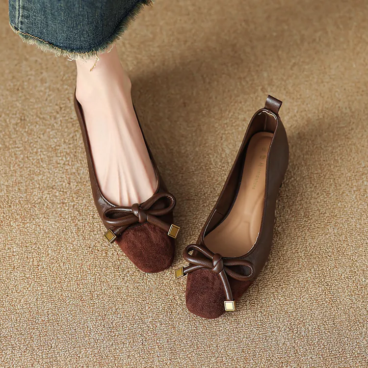 2025新款法式单鞋女蝴蝶结百搭款粗跟高跟女鞋配裙子晚晚鞋仙女风
