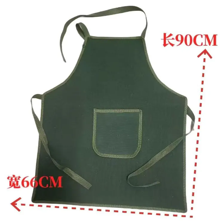 绿色帆布无袖围裙背带工作服围腰耐磨韩版围裙劳保电焊围裙工具包