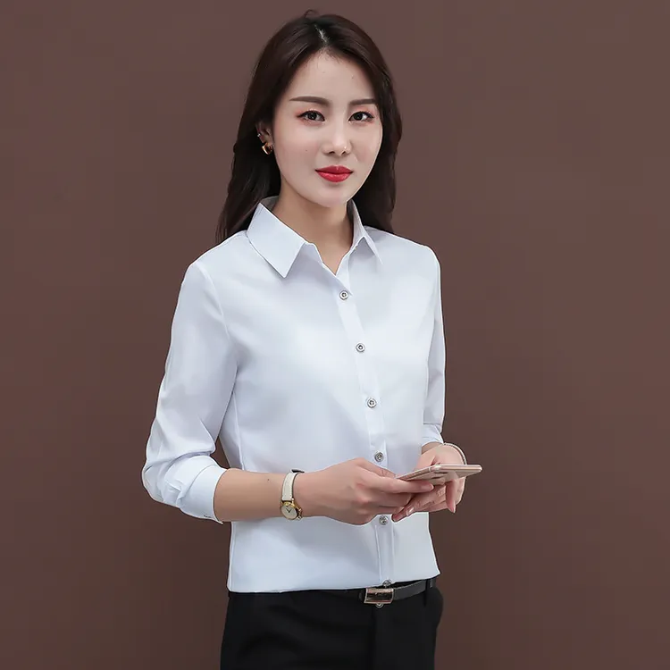 春秋白衬衫衬衣白色上衣女新款长袖宽松显瘦加大码休闲百搭中长款