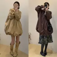 TOMATO-“花苞风衣”韩系甜美系百搭风衣外套#FQ7683