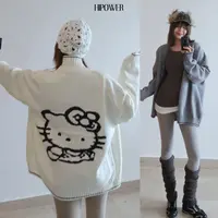 Kitty猫空气层毛衣外套宽松百搭大版韩版休闲加厚保暖秋款长袖女