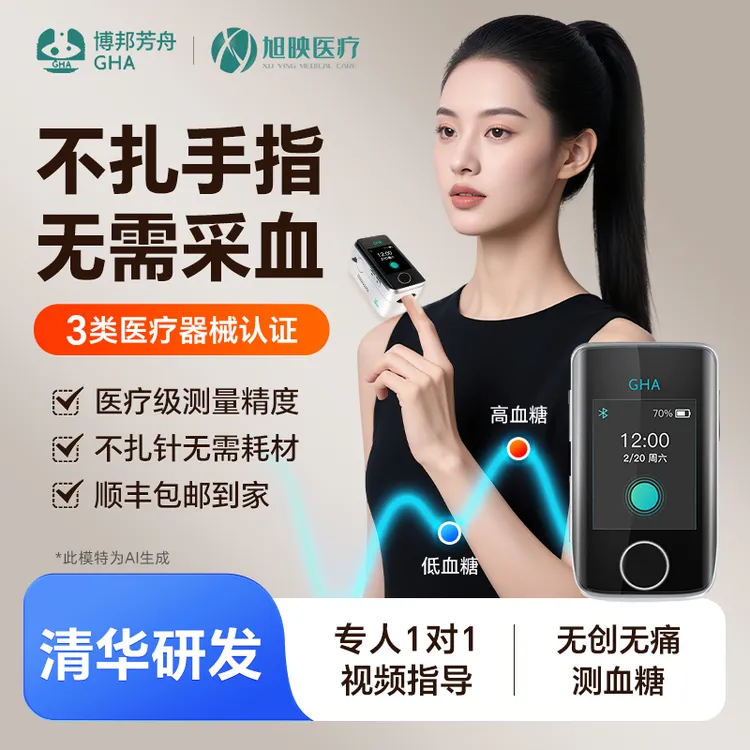 博邦芳舟无创血糖仪不扎手指免采血实时监测血糖无创无痛动态血糖仪