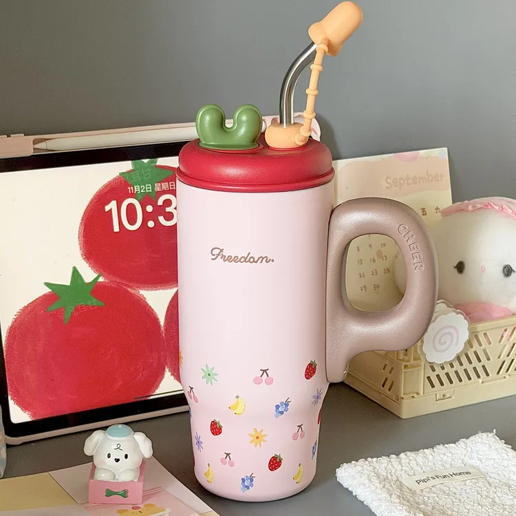 316陶瓷内胆冰霸杯女生保温杯2025新款不锈钢吸管水杯大容量水壶