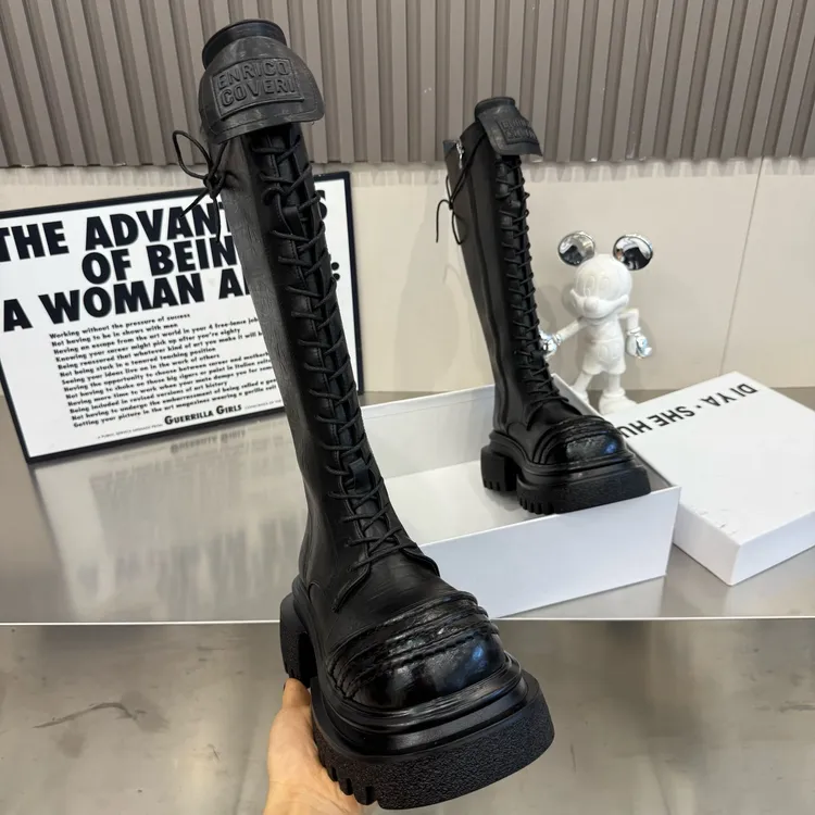 7789-1新款包头系带显瘦高靴