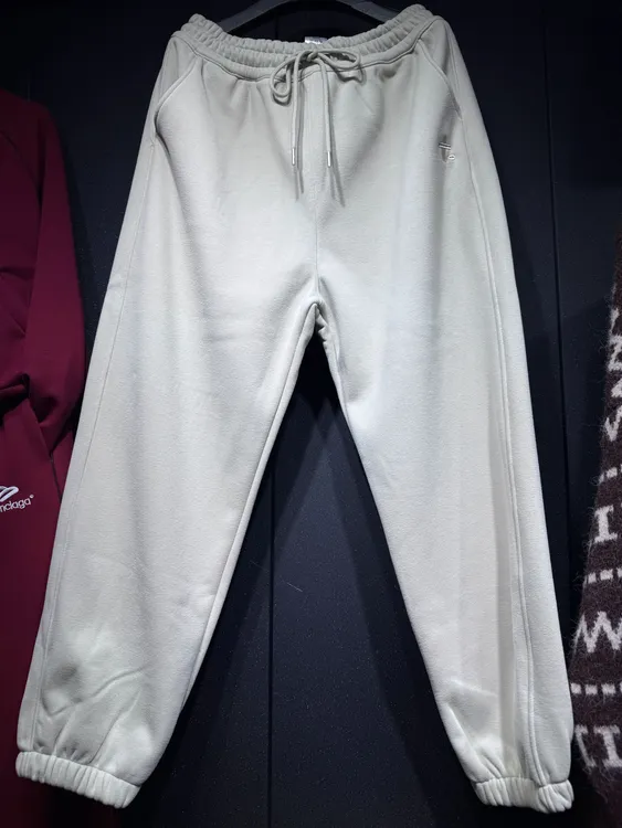 2025休闲裤极简风保暖加绒刺绣宽松休闲纯色运动裤冬季