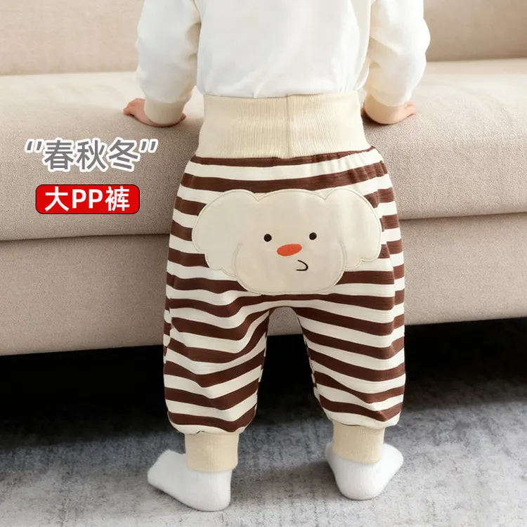 婴儿裤子秋冬保暖高腰护肚大pp裤男女宝宝春秋外穿长裤儿童休闲裤