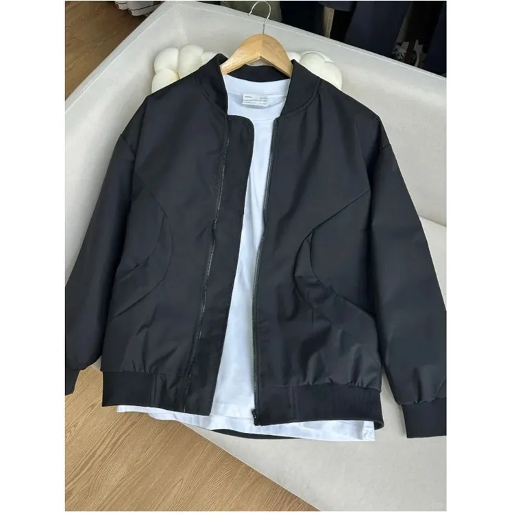 美式简约飞行员夹克男士薄款复古街头百搭外套潮流机能宽松棒球服