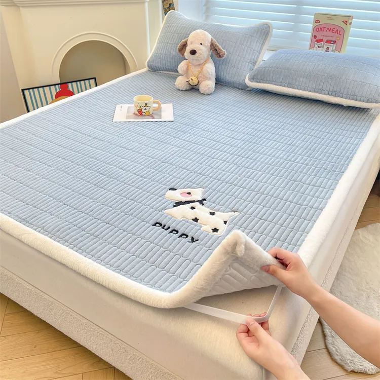 冬季加厚牛奶绒床垫床褥床护垫宿舍珊瑚绒床盖床单被褥铺底软垫子