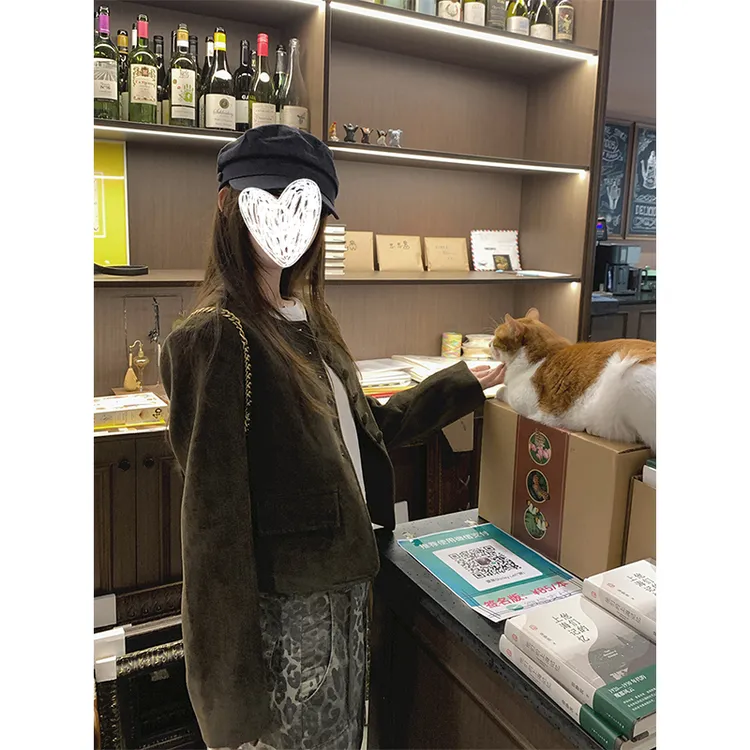 千金复古气质感休闲短外套女2025秋季新款韩系穿搭圆领长袖夹克潮