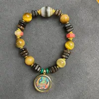 B392-金虎眼度母手串药片单圈0054