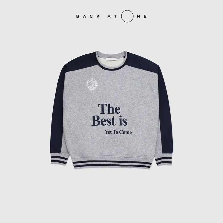 BACKATONE“未来可期”休闲拼色秋冬百搭刺绣卫衣 BFF-1BT720K-K