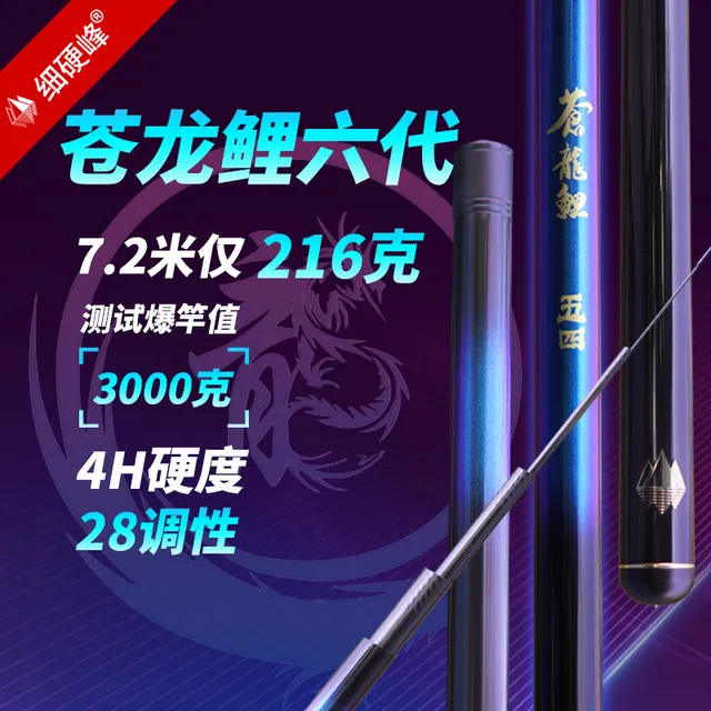 细硬峰苍龙鲤六代鱼竿手竿4H轻量钓鱼综合竿鱼杆手杆湖库鲢鳙钓竿