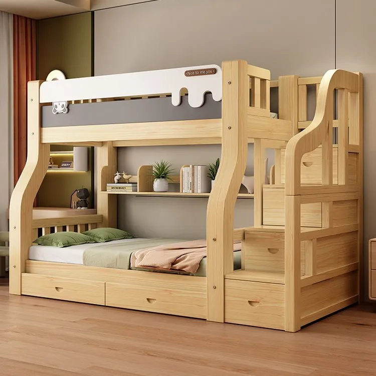 2025新款实木子母床上下铺床二上下床组合床高低床加粗加厚儿童床