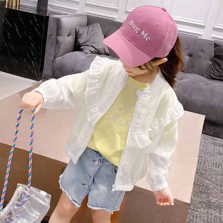 开衫冰丝童装潮款夏装薄款戴维贝拉夏季女童轻薄透气防晒衣户外岁
