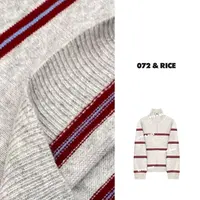072 & RICE【毕加索】绵羊毛 秋季休闲立领条纹长袖针织衫 32LE069