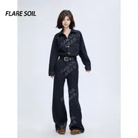 【FLARE SOIL】（现货）秋冬牛仔薄款连体裤套装百搭通勤风 T4483AB
