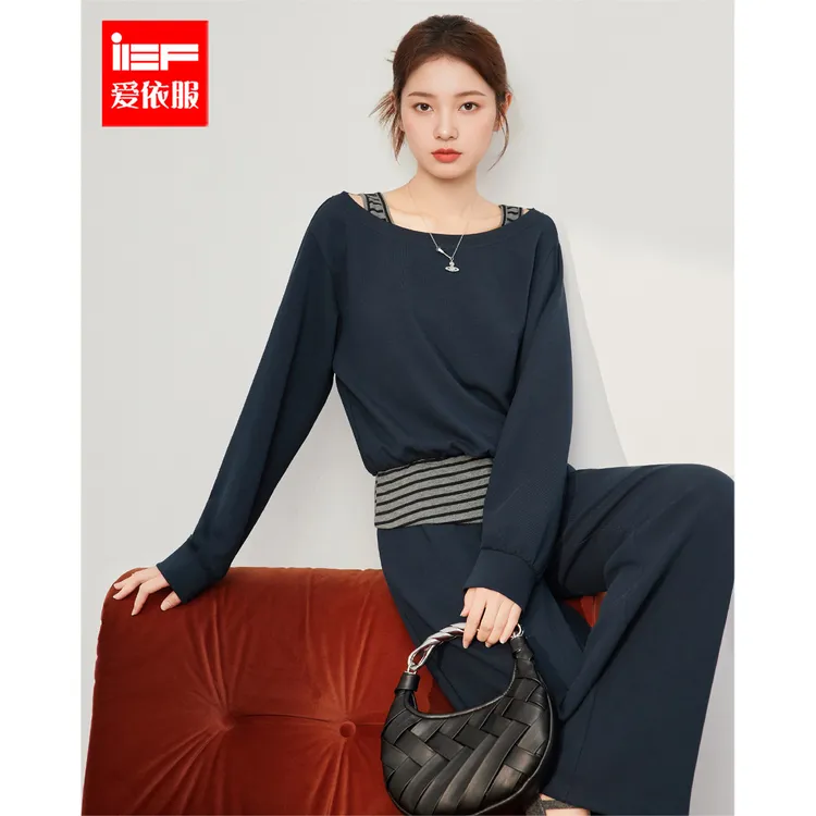 IEF/爱依服2025秋季新款韩系日常通勤宽松百搭休闲慵懒感上下套裤