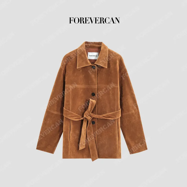 FOREVERCAN“柯蒂斯”立裁建筑感双压线设计皮夹克外套WC22121