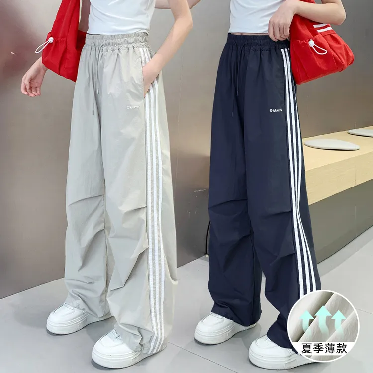 女童速干裤夏季薄款2025新款裤子中大童宽松休闲裤儿童百搭防蚊裤
