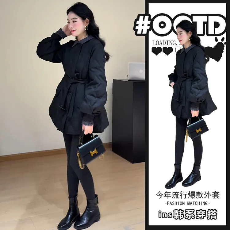 2025冬季新款赫本风气质保暖减龄棉服外套女高级感独特收腰棉衣潮