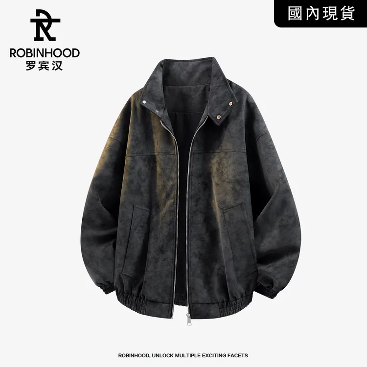 罗宾汉严选春秋季新款肤感休闲夹克外套男女同款时尚宽松百搭潮流