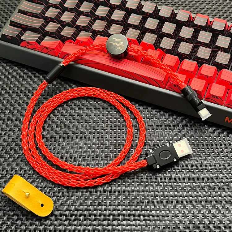8K键盘线高颜值航插线客制化8股编织加粗电竞磁轴机械键盘航插线