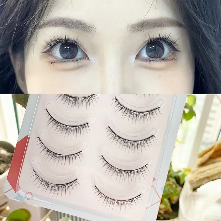 韩妆上睫毛超自然超短款日常硬梗假睫毛仿真单眼皮撑双眼皮妈生感