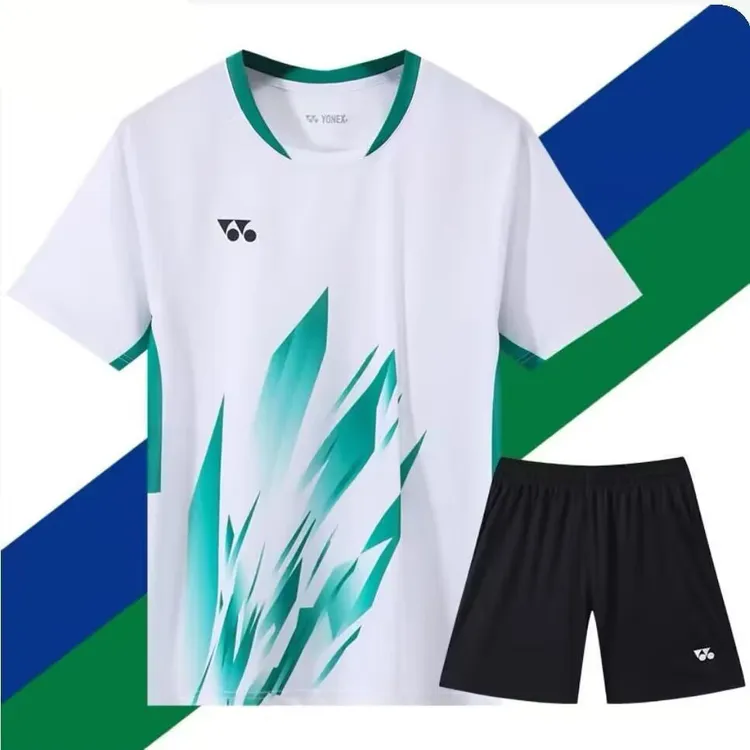2025年新款羽毛球透气大赛男女套装短袖比赛同款速干运动训练队服