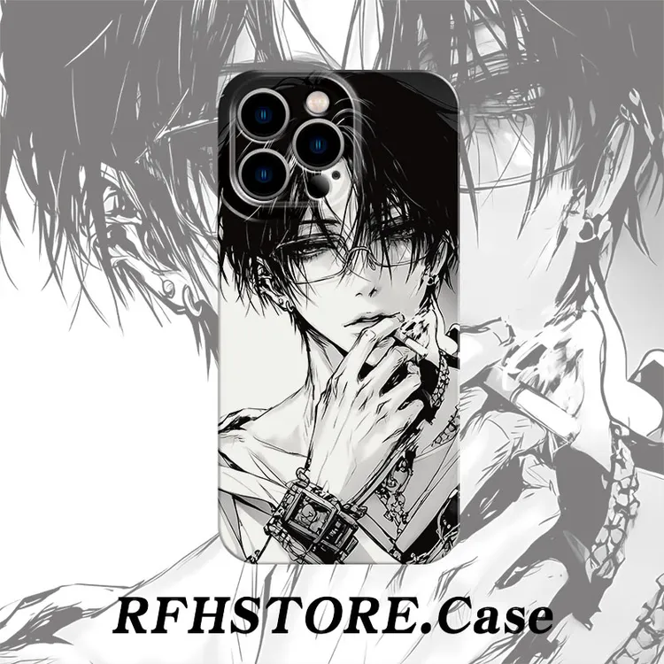 ZMGX忧郁男生适用苹果16/15菲林手机壳华为P70vivo小米oppo二次元