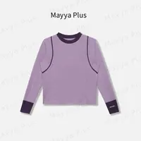 【诺言】Mayya Plus麦芽定制韩系流光风女秋冬撞色圆领毛衣32537228