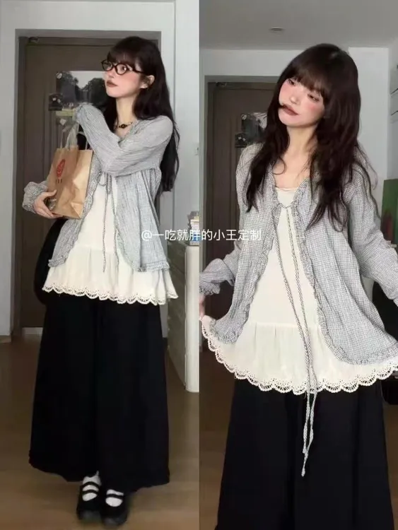 【小王家】法式INS风辣妹风宽松慵懒风小香风韩版短裤时尚套装